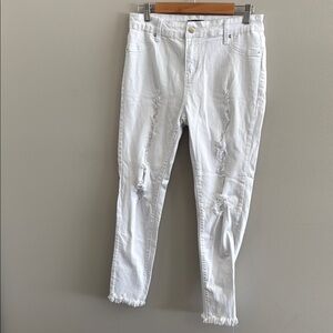 White Distressed Women's Stretch Jeans